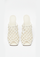 Aria Woven Mules – White