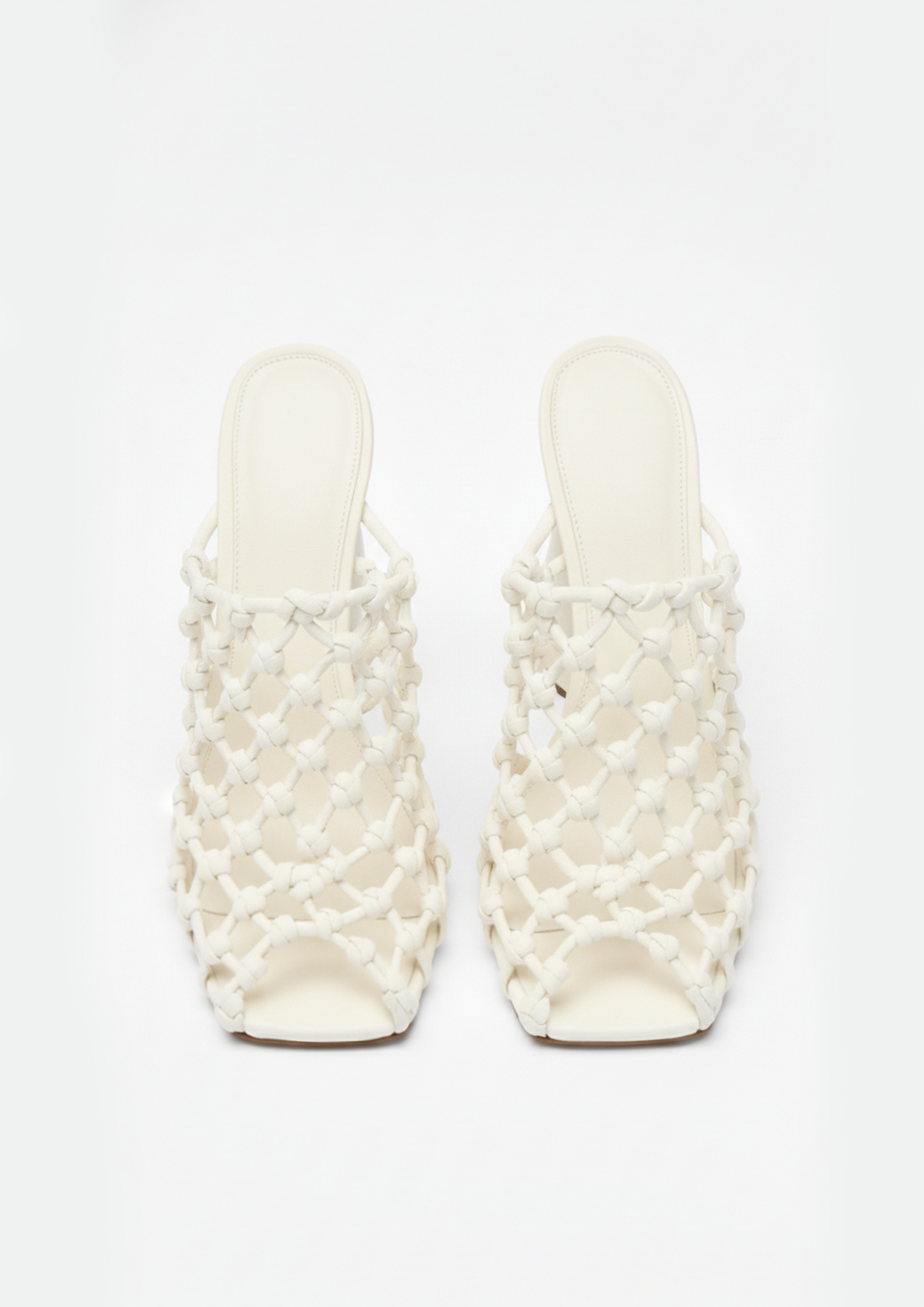 Aria Woven Mules – White