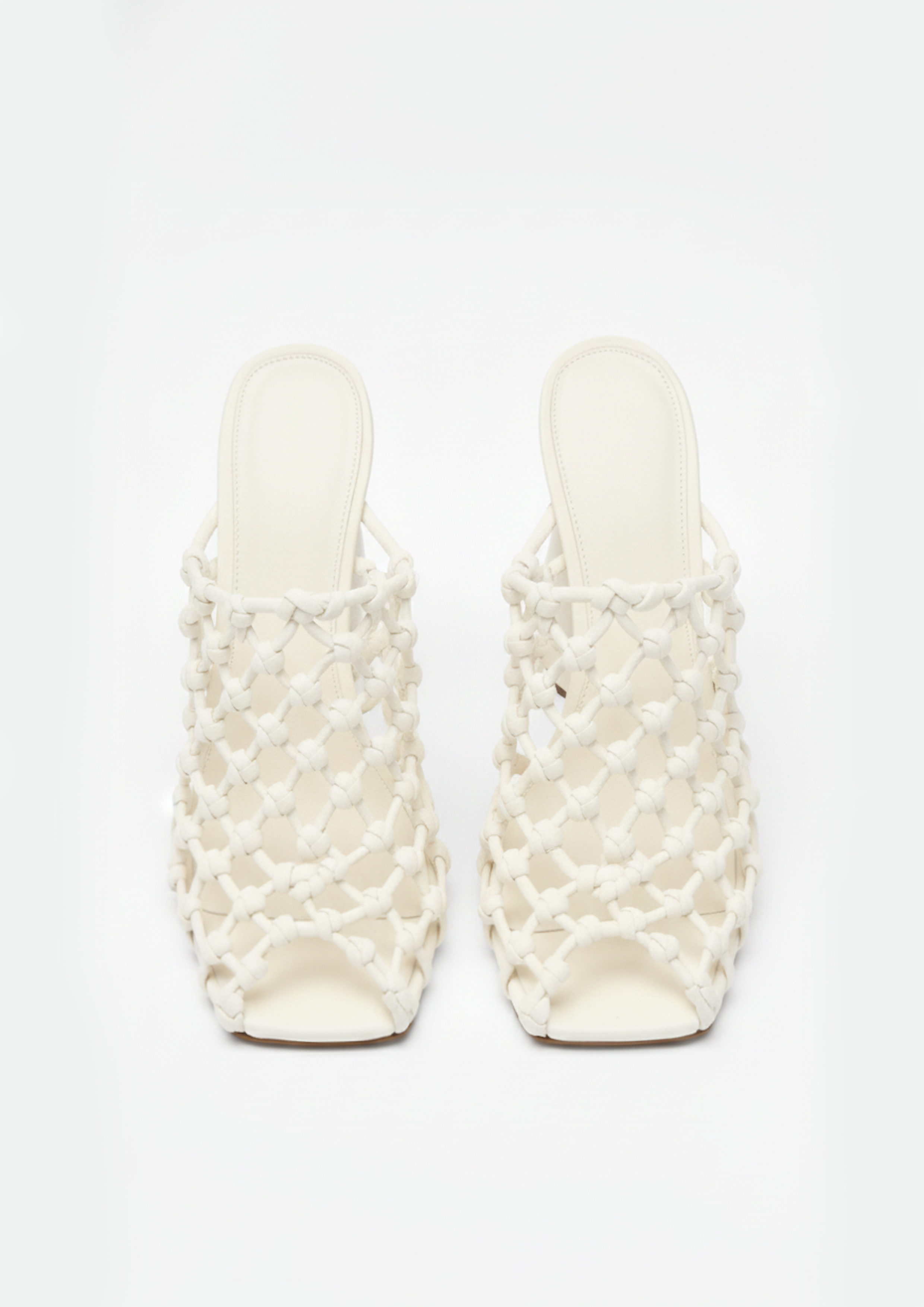 Aria Woven Mules – White