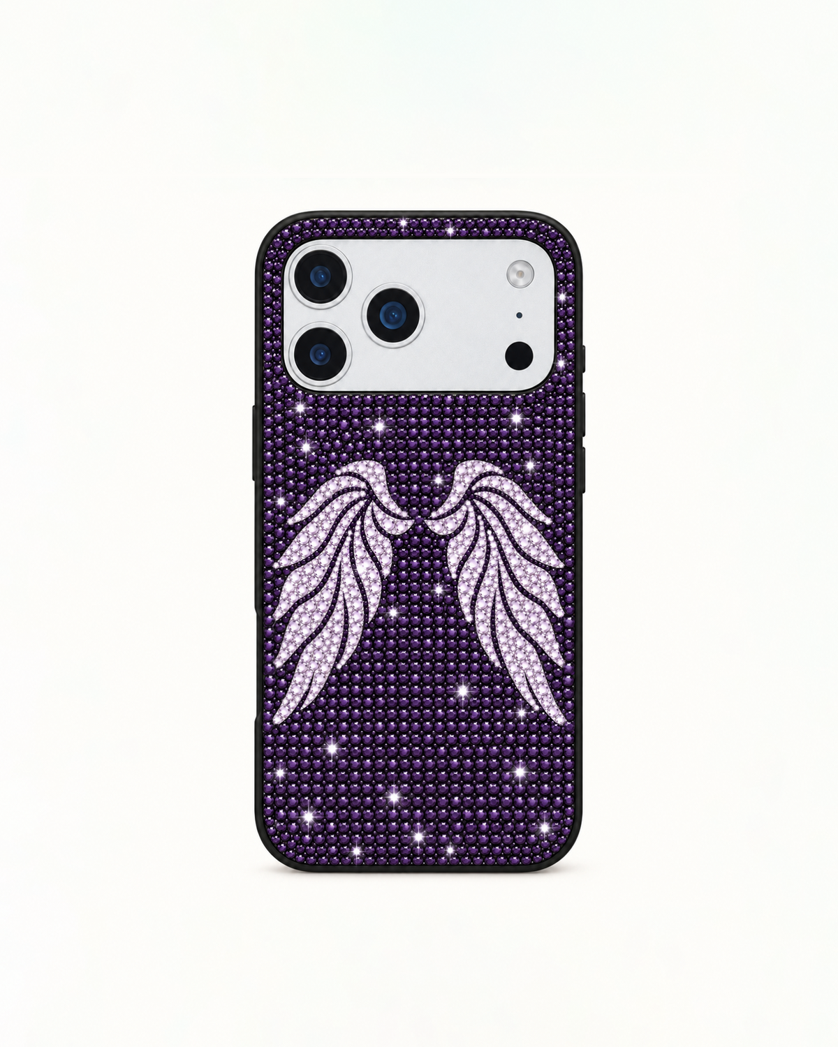 Artificial Crystal Angel Wings Phone Case – Purple