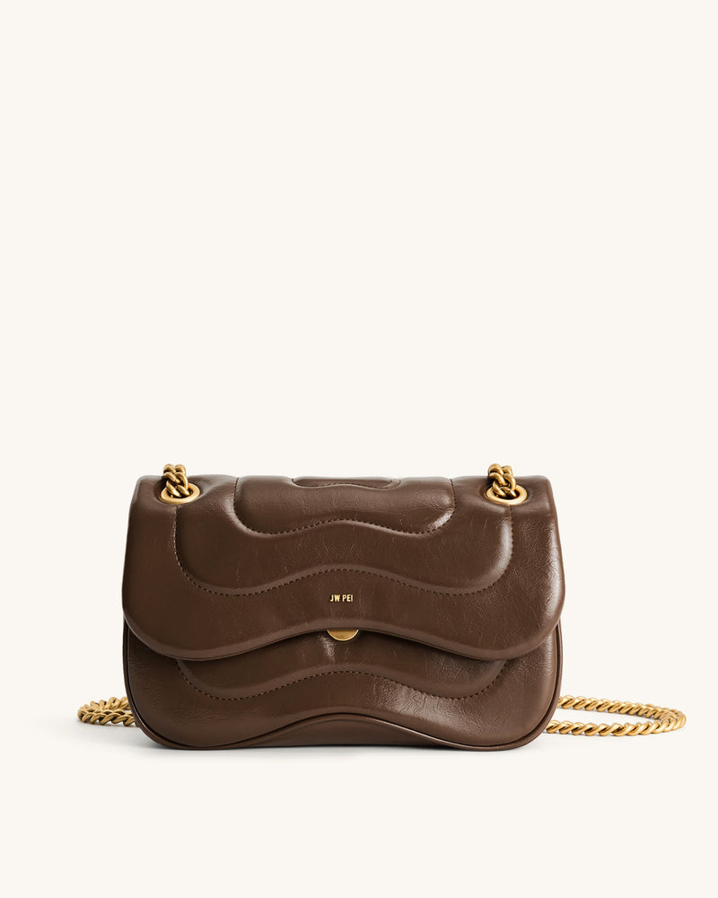 Tina Quilted Chain Crossbody - Tortoise Brown