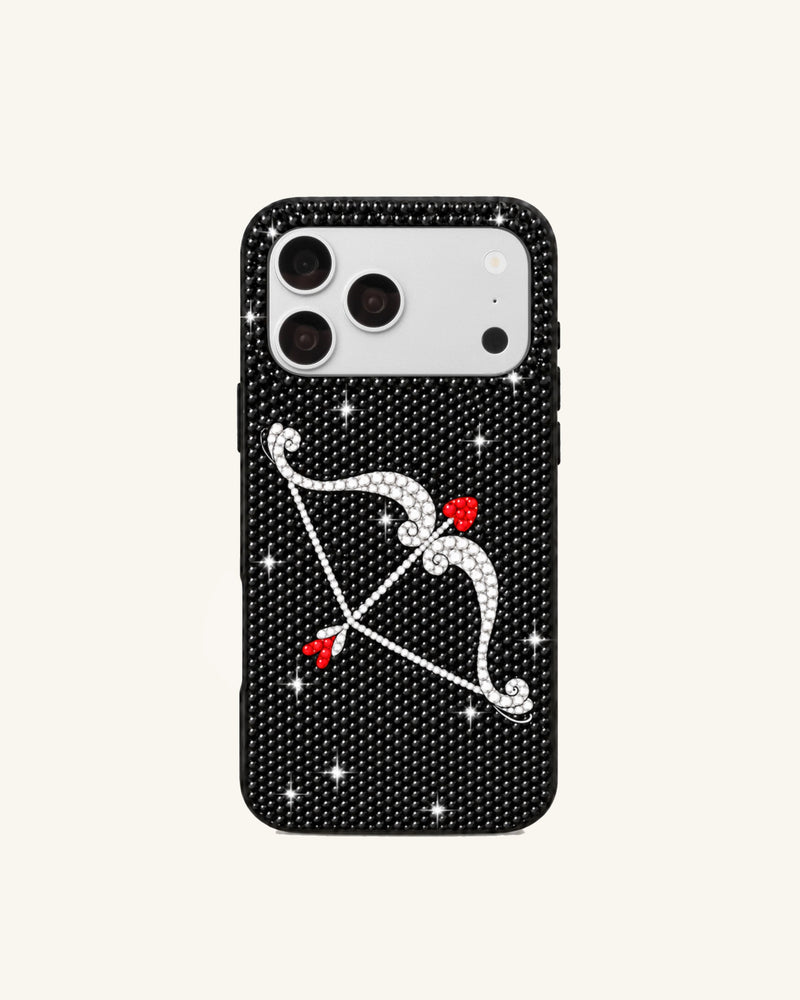 Sparkling Bow Arrow Phone Case – Black