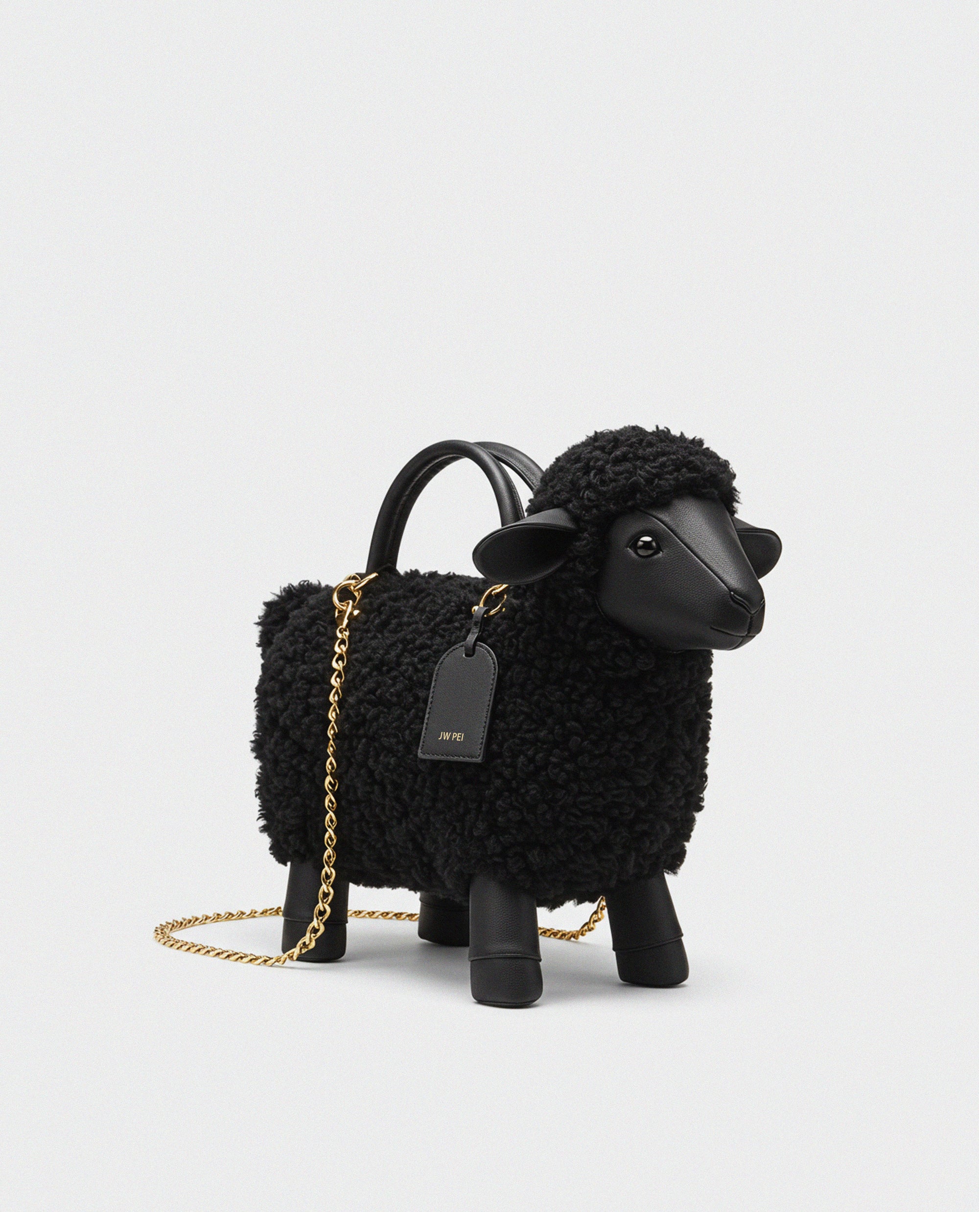 Luna Sheep Top Handle Bag - Black