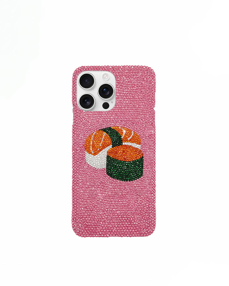 Sushi Artificial Crystal Phone Case – Pink
