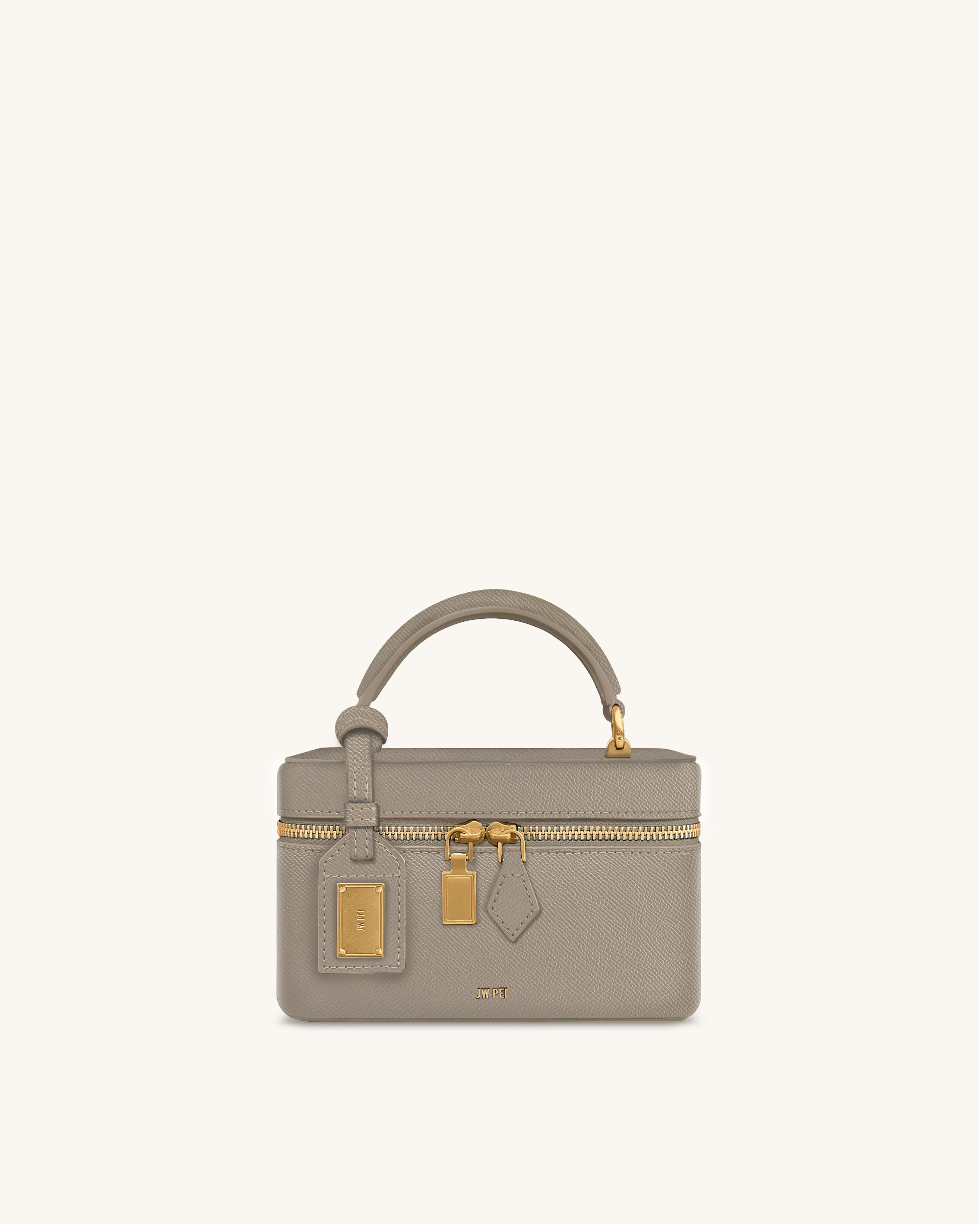 Cleo Box Shape Top Handle Bag - Taupe