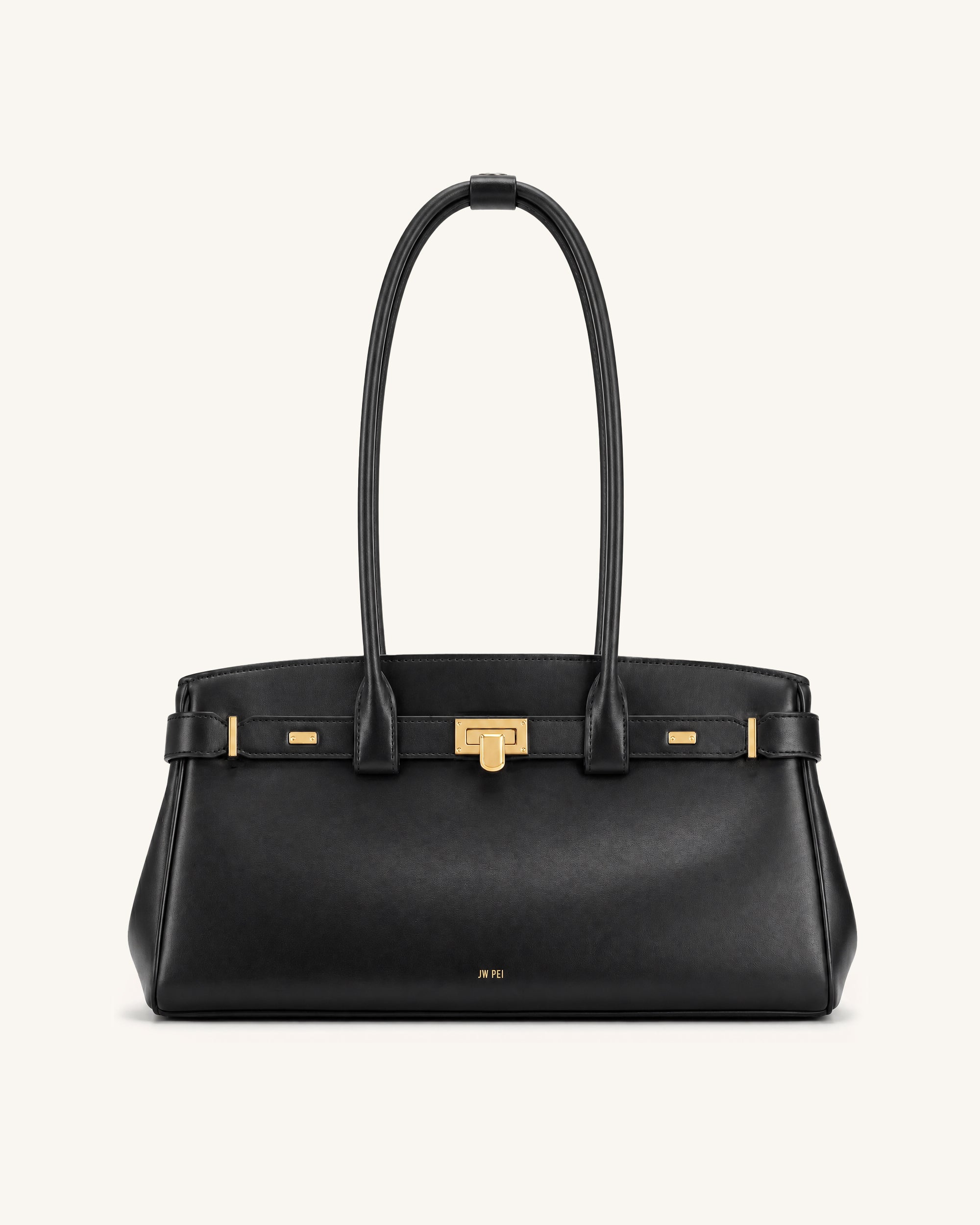 Ziva East-West Long Handle Tote Bag - Black | JW PEI