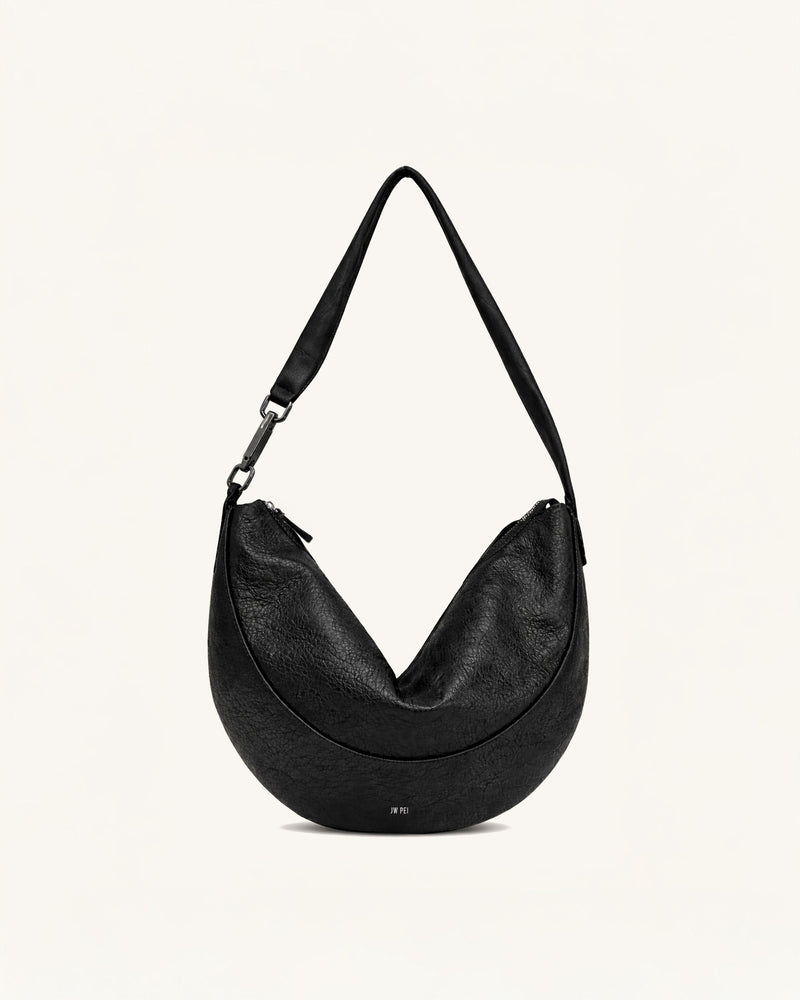 Crescent Hobo Shoulder Bag - Black