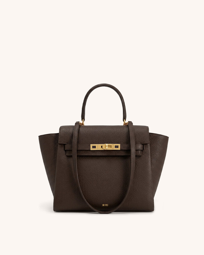 Ava Pebbled Tote - Brown