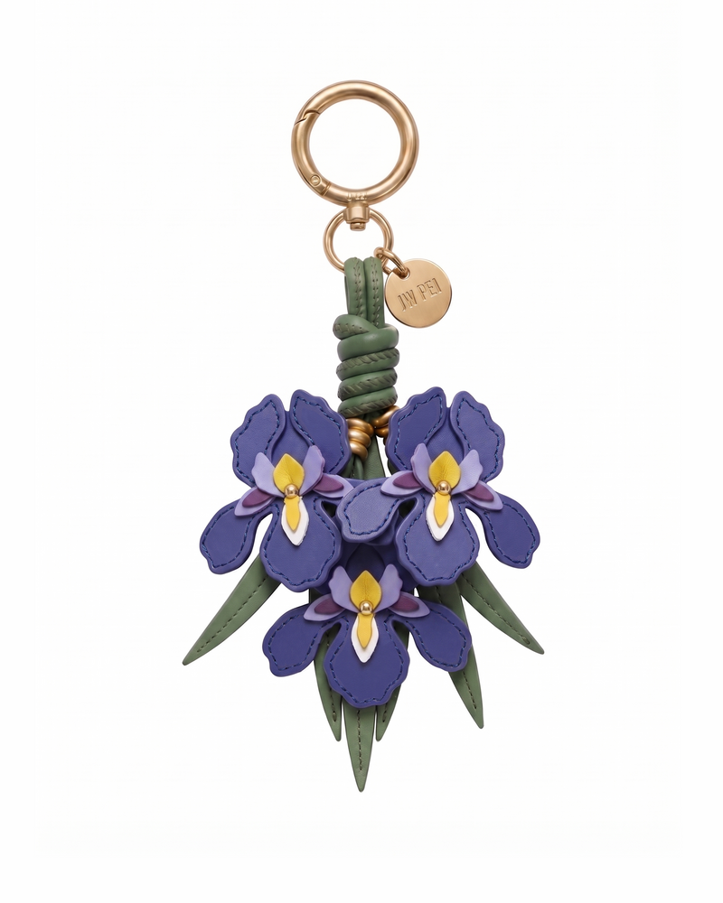 Iris Floral Bag Charm - Violet