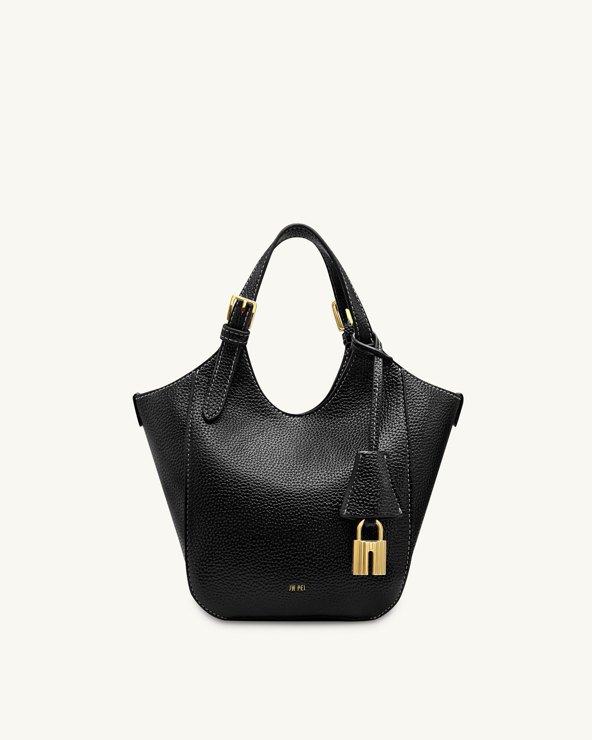 Ines Padlock Tote Bag - Black
