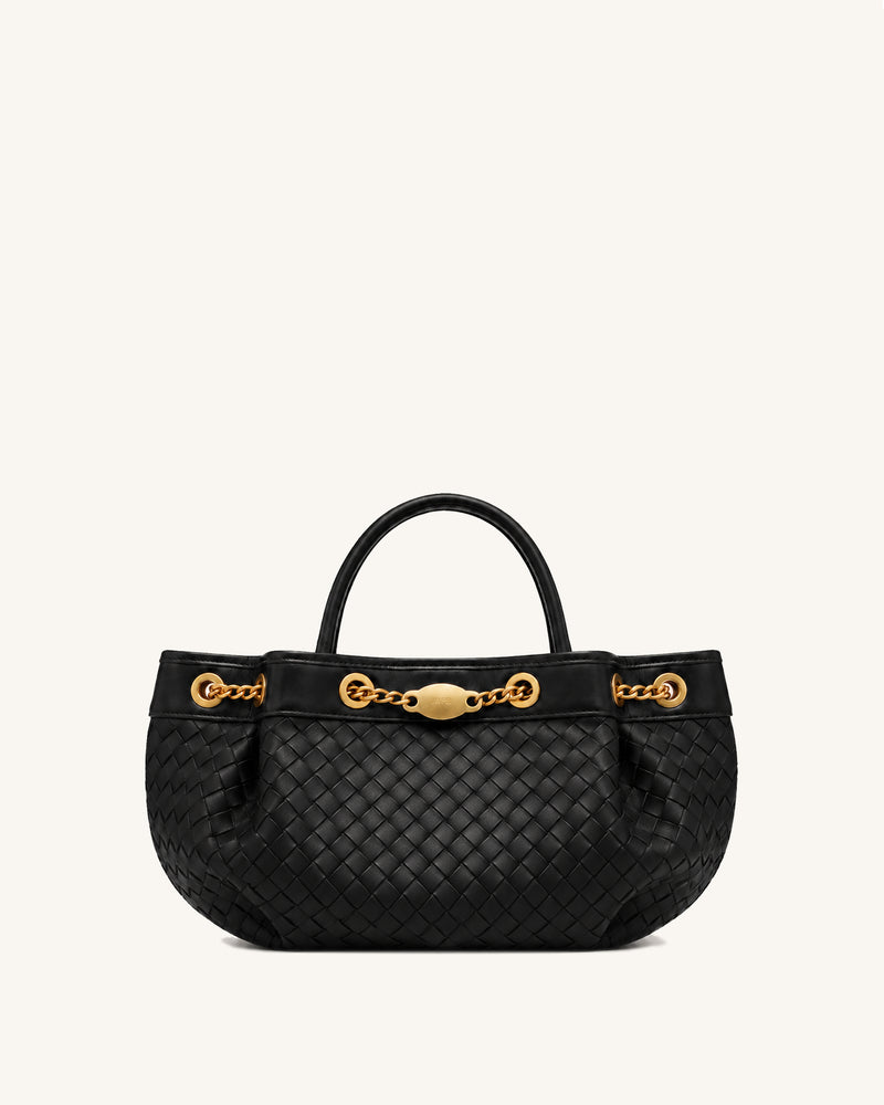 Yara Woven Tote Bag - Black