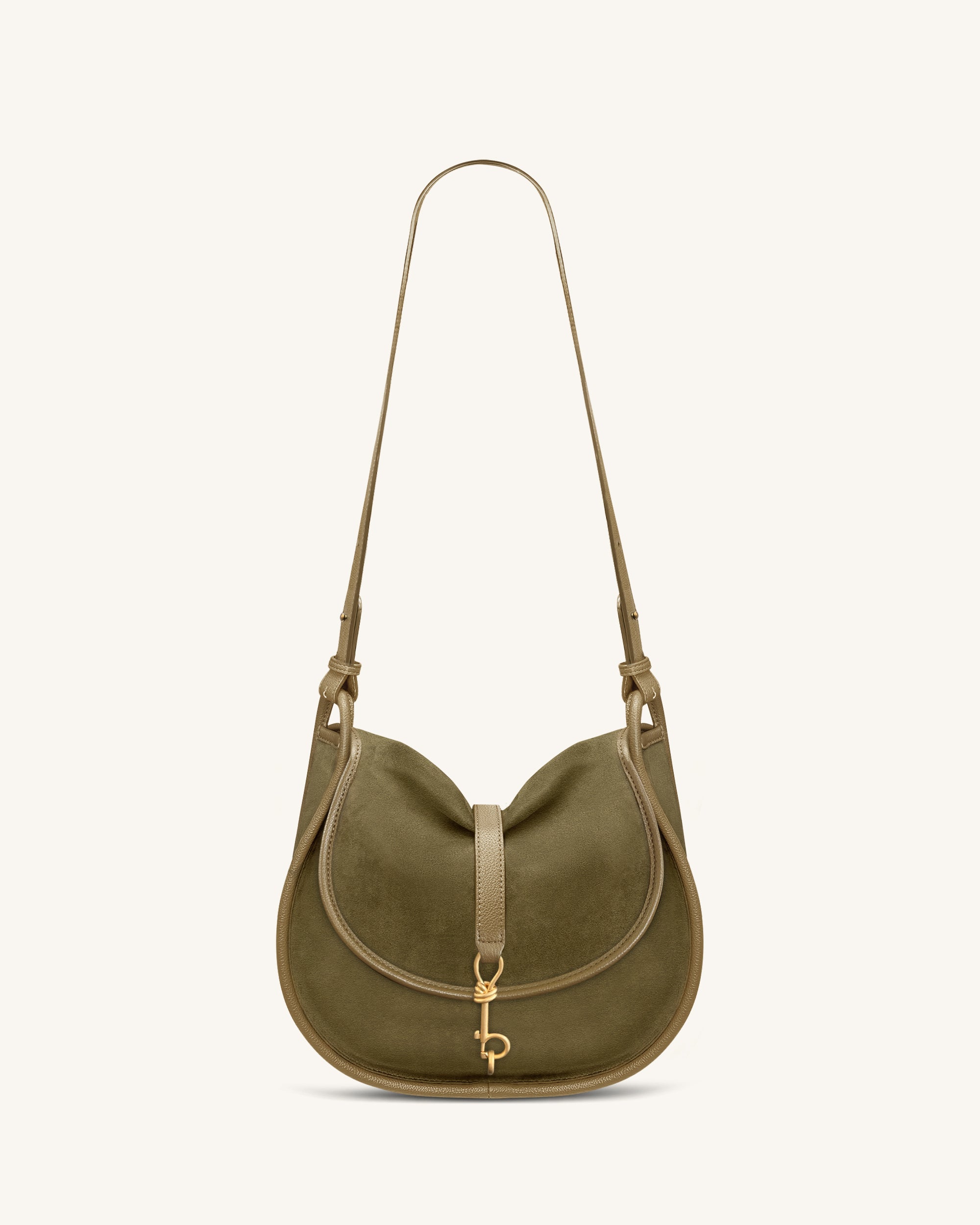 バッグ VAULTROOM HOBO BAG SMALL OLIVE Arla Small Faux Suede Hobo Bag - Olive Green | JW PEI