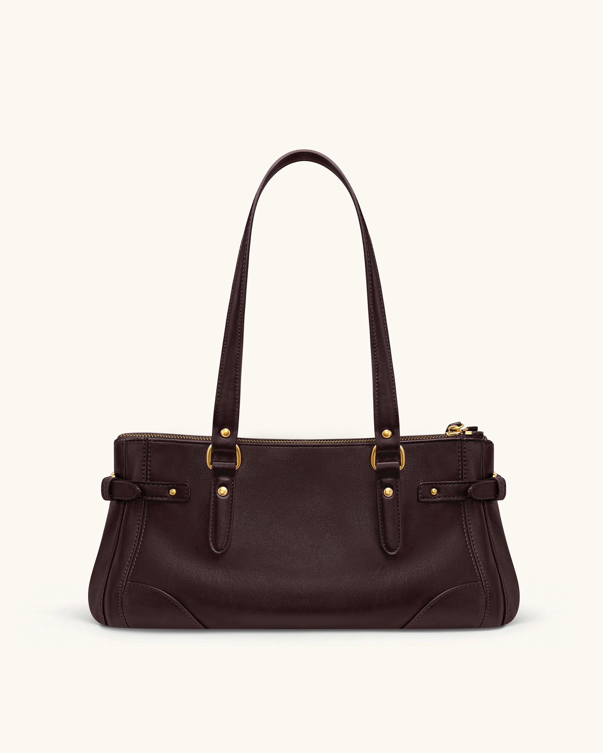 Yvette Elongated Tote Bag - Dark Brown