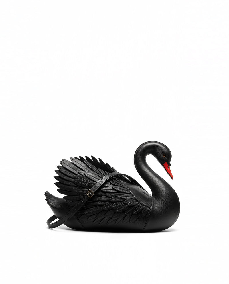 Swan Shaped Crossbody Bag - Black