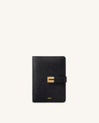 Hana Pebbled Passport Wallet – Black