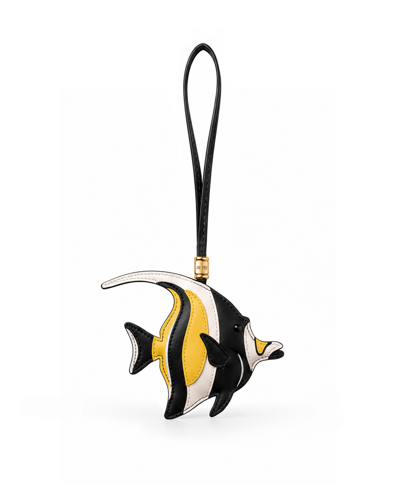 Longfin Bannerfish Bag Charm - Black & Yellow
