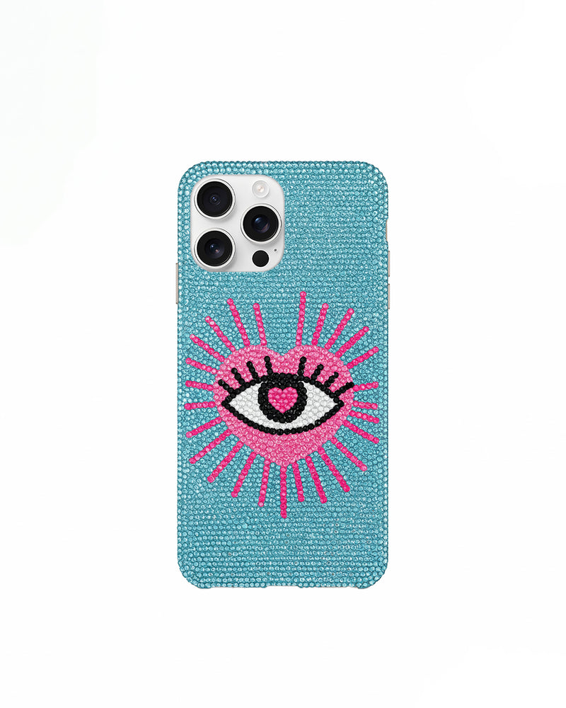Heart Eye Design Phone Case – Blue