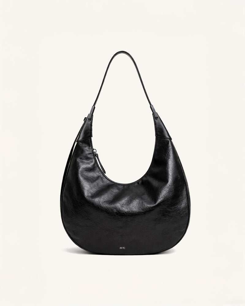 Mila Crescent Shoulder Bag - Black