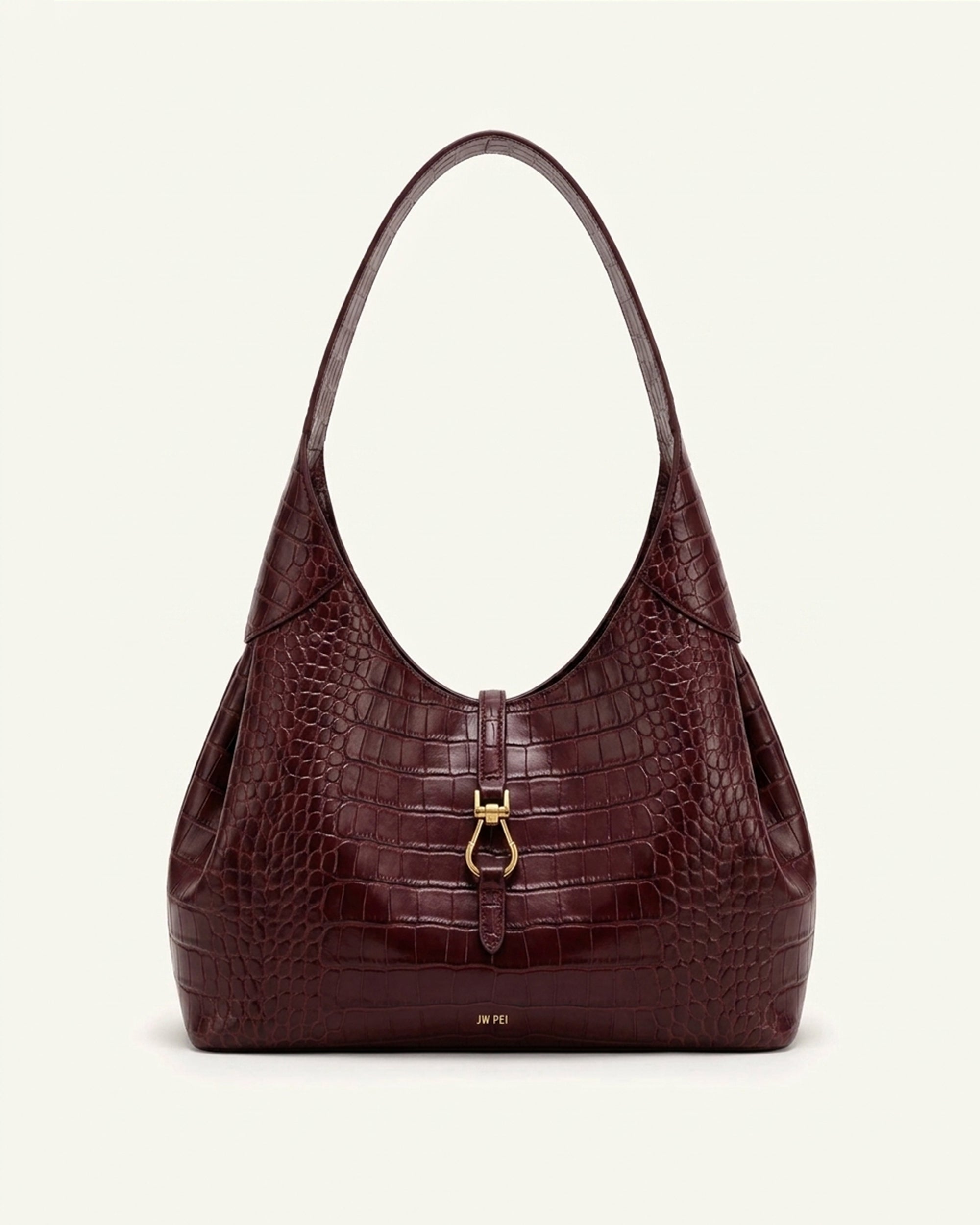 Bruna Hobo Bag – Burgundy Croc