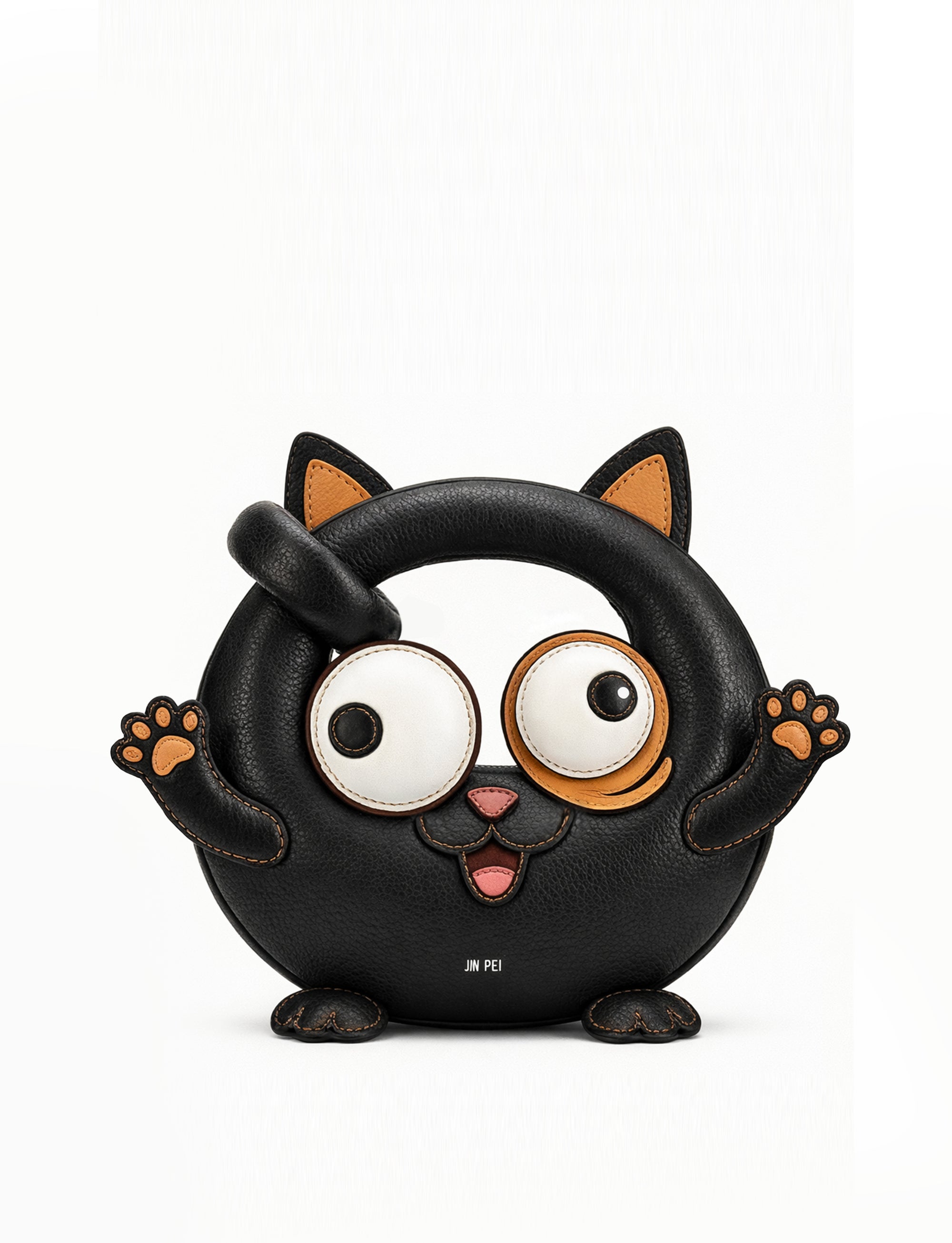 Abacus Playful Cat Mini Top Handle Bag - Black