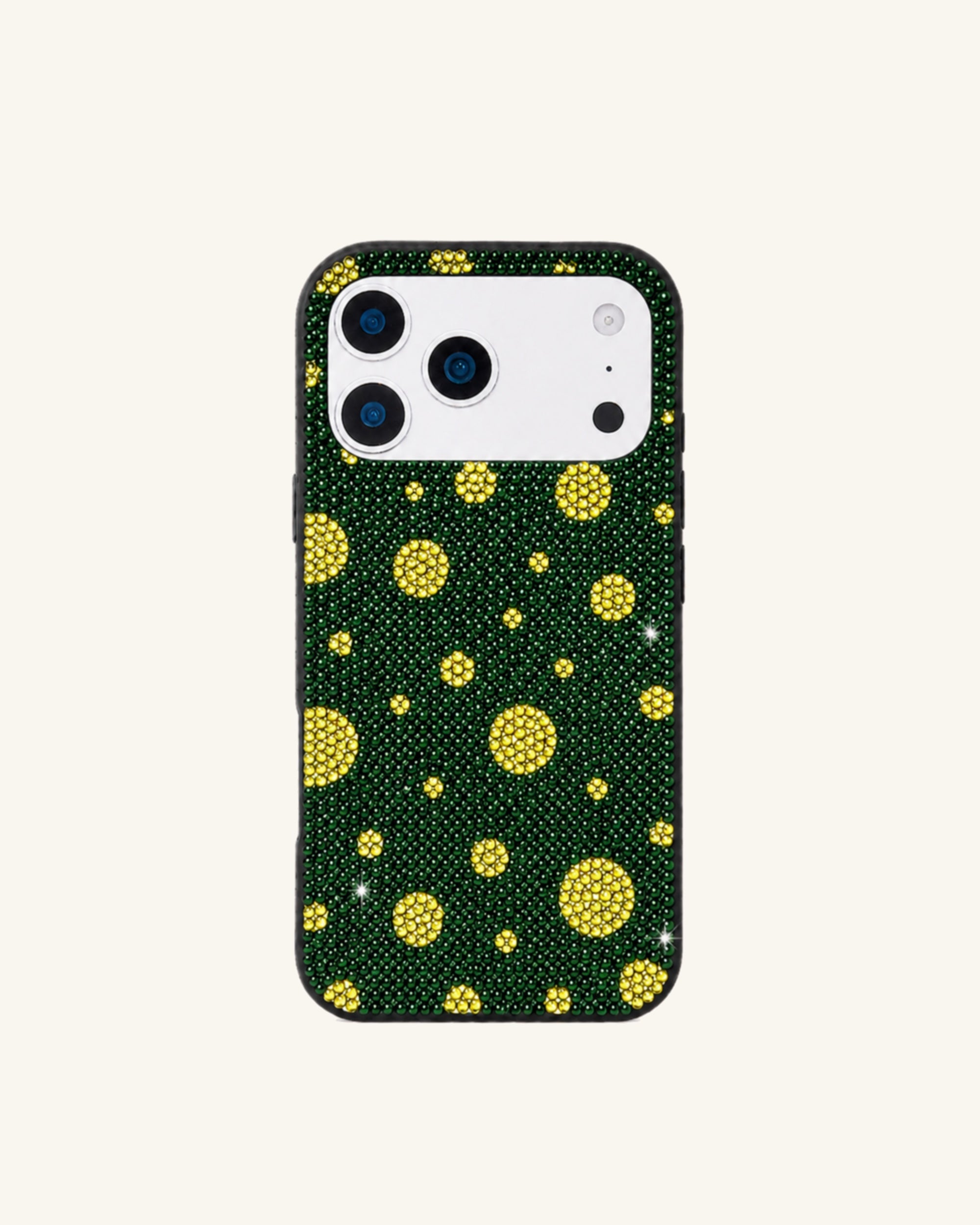 Polka Dot Artificial Crystal Phone Case - Green