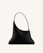 Lyra Woven Shoulder Bag - Black