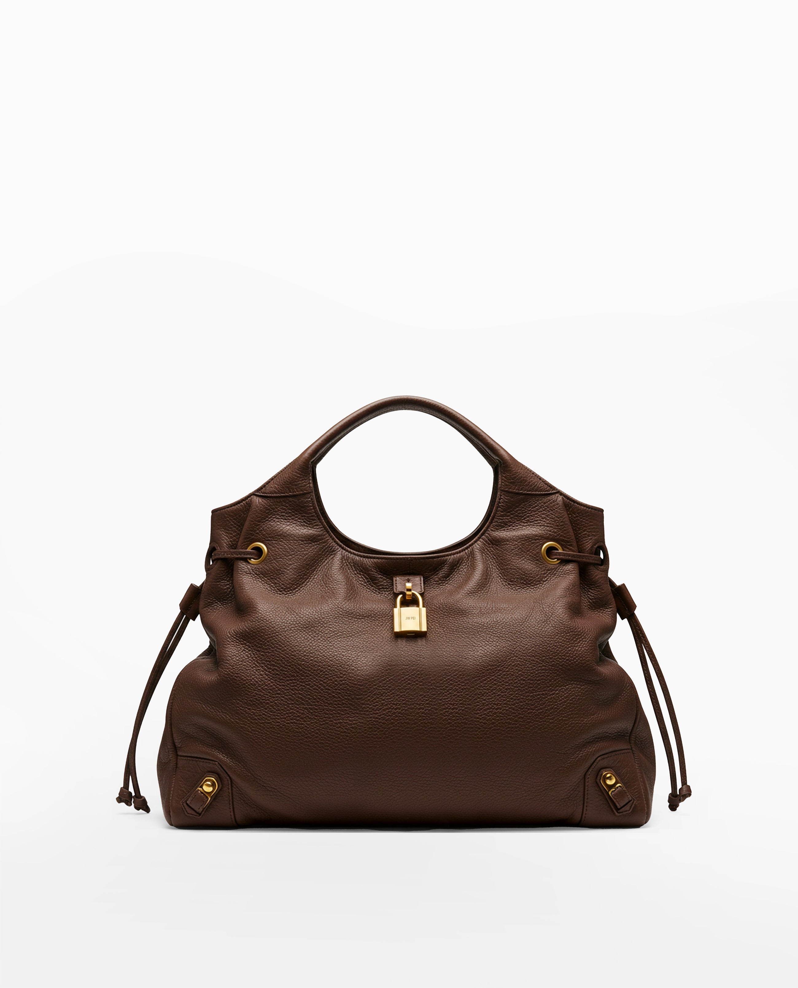 Riley Vegan Leather Top Handle Bag - Brown