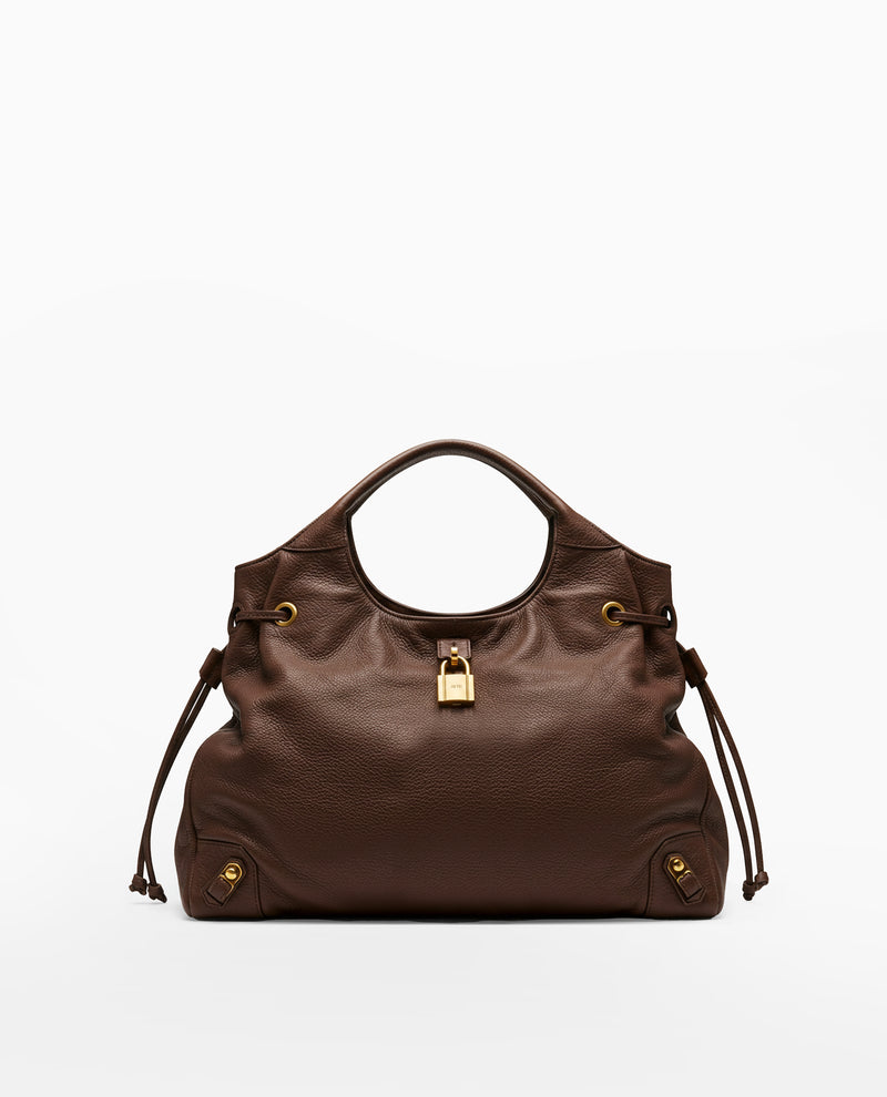 Riley Vegan Leather Top Handle Bag - Brown