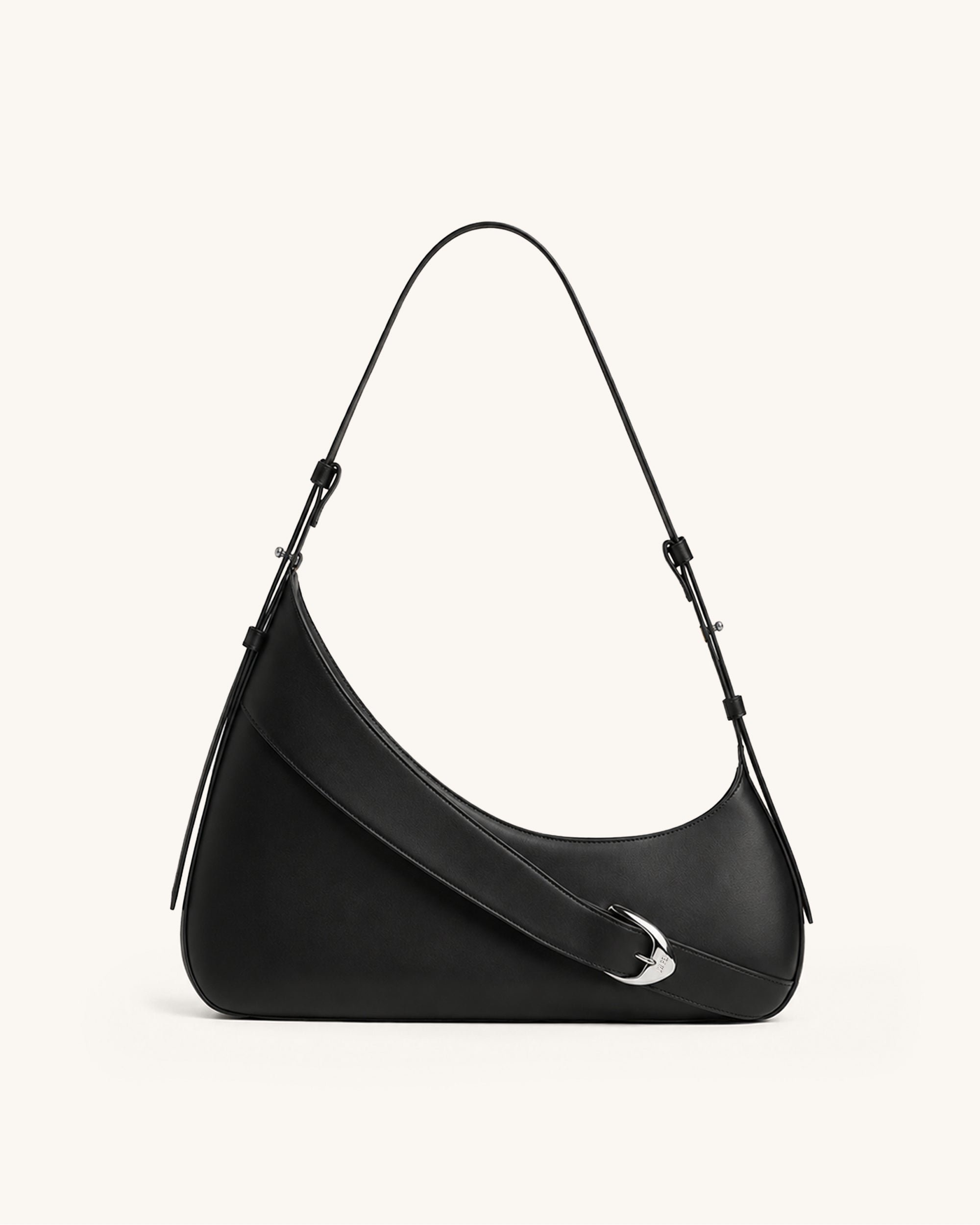 Harlee Buckled Shoulder Bag - Black