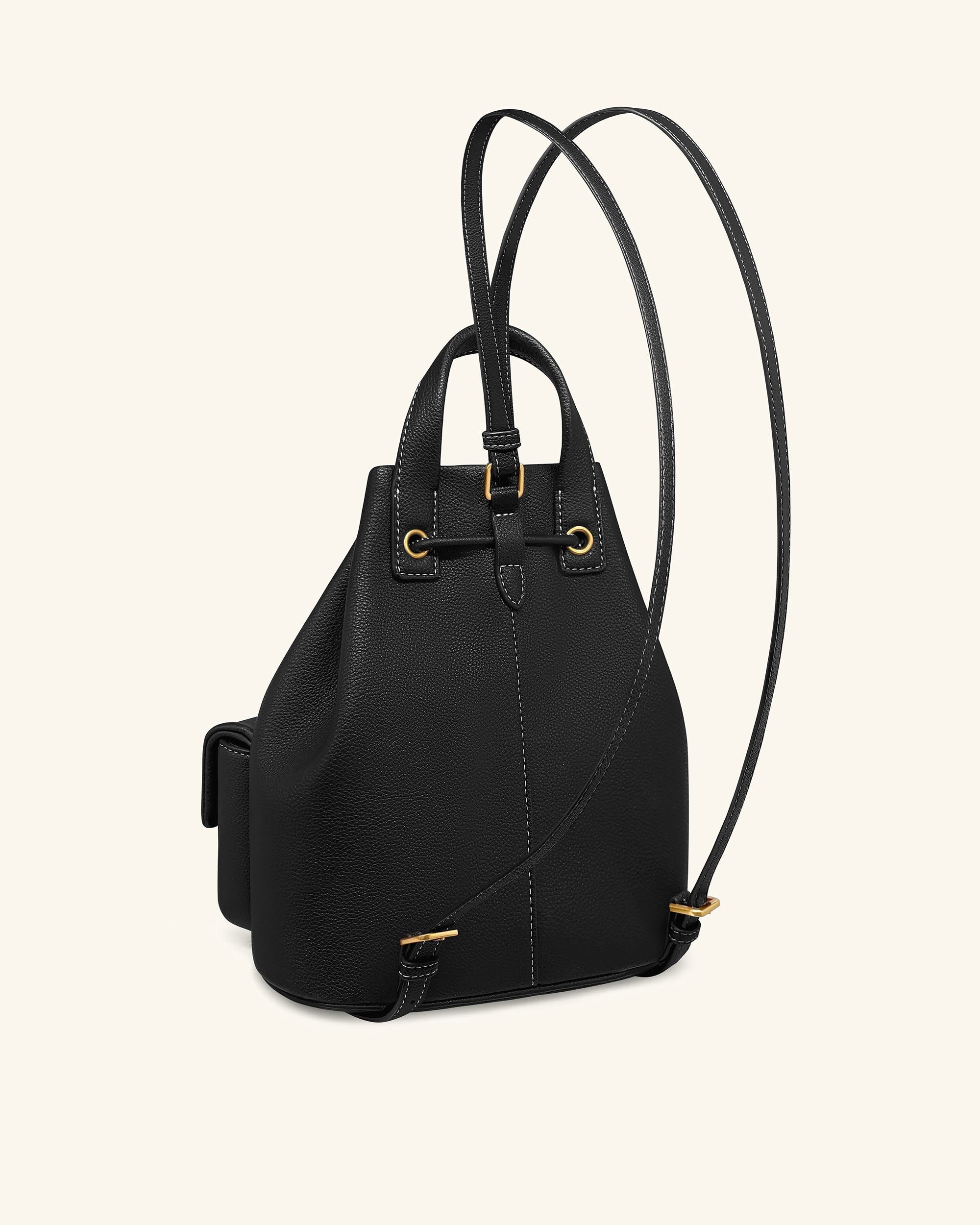 Avery Pebbled Drawstring Utility Backpack – Black | JW PEI