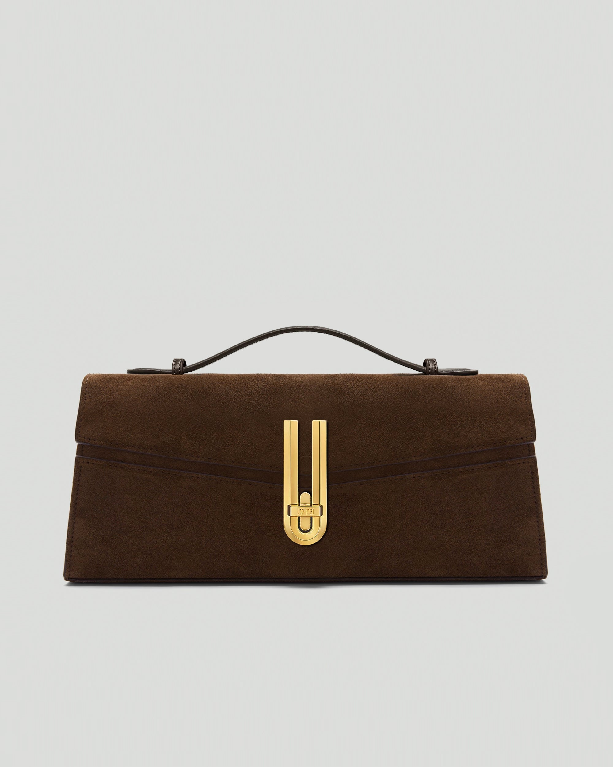 Nora Faux Suede Top Handle Bag - Brown