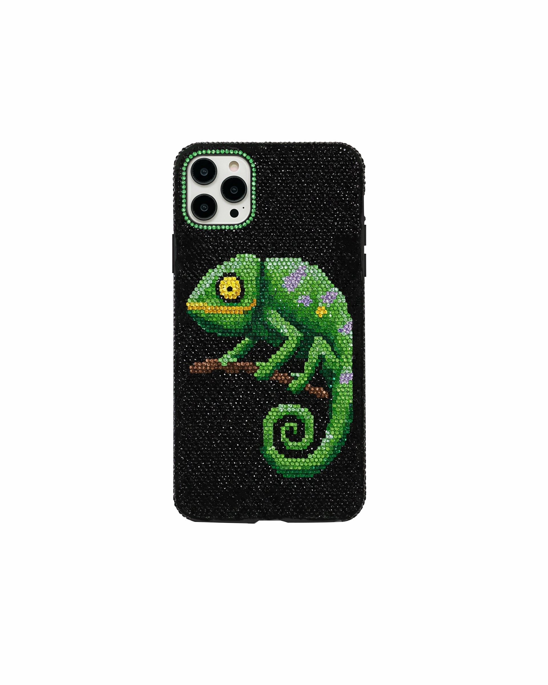 Chameleon Artificial Crystal Phone Case – Black