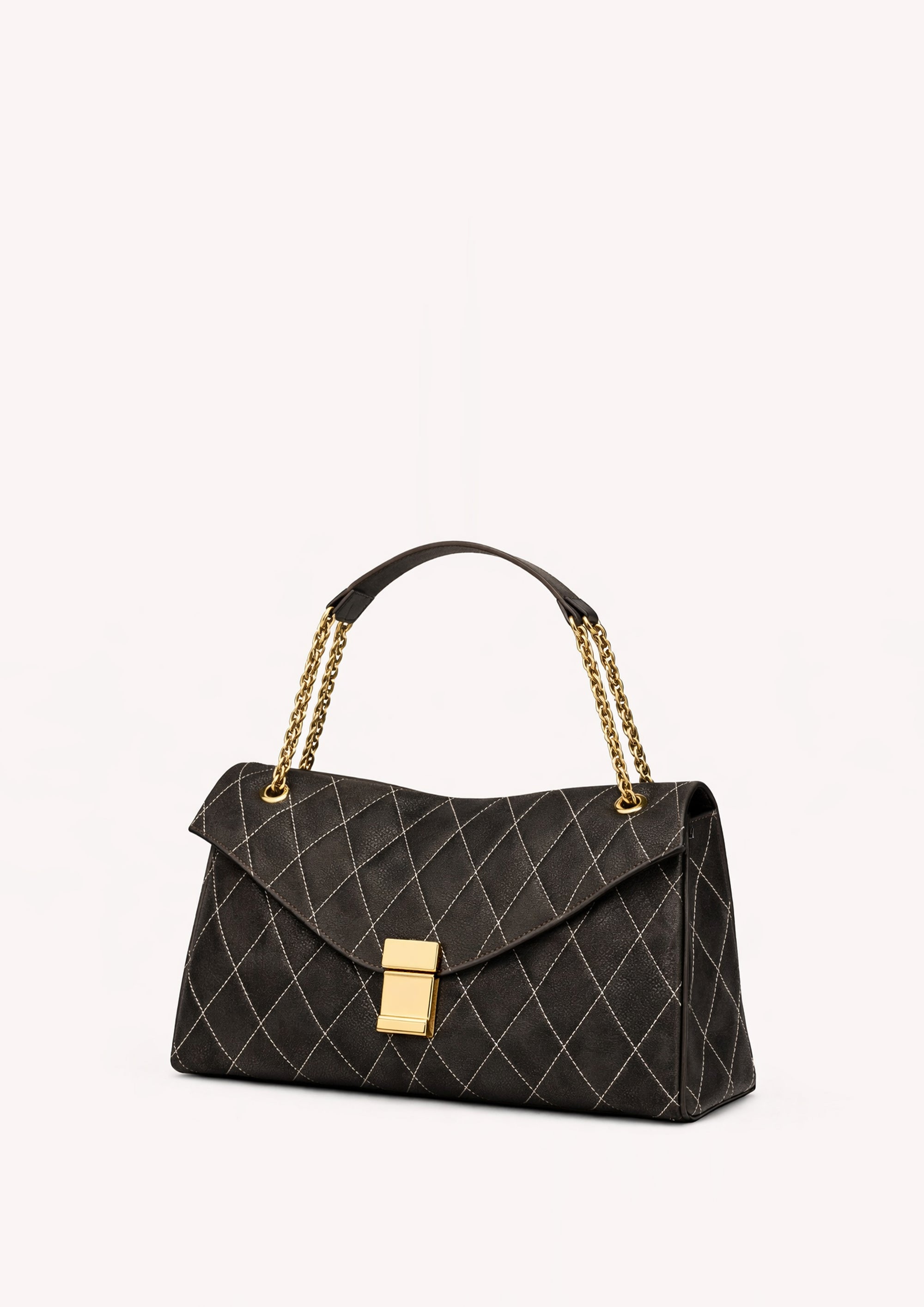 Mia Quilted Shoulder Bag - Black