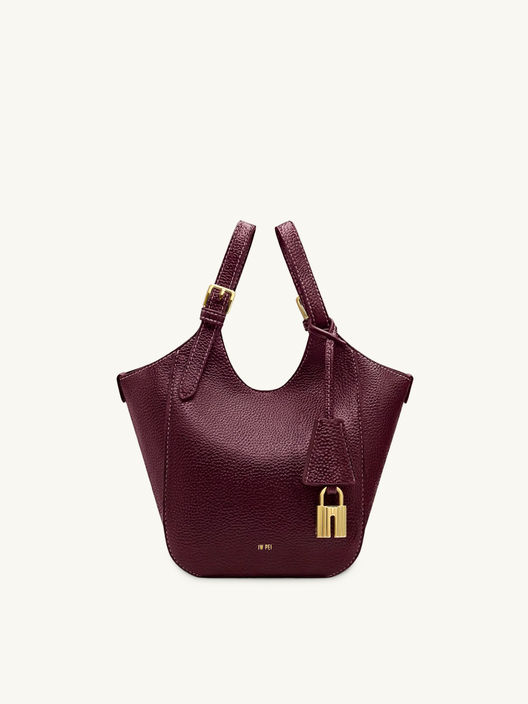 Ines Padlock Tote Bag - Burgundy