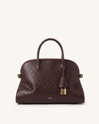 Aria Elephant-Effect Top Handle Tote - Brown