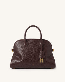 Aria Elephant-Effect Top Handle Tote - Brown