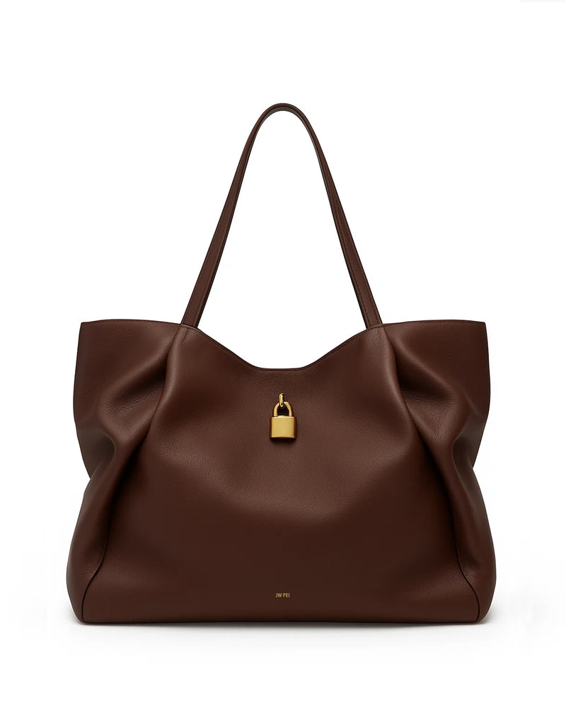 Mia Padlock Tote - Brown