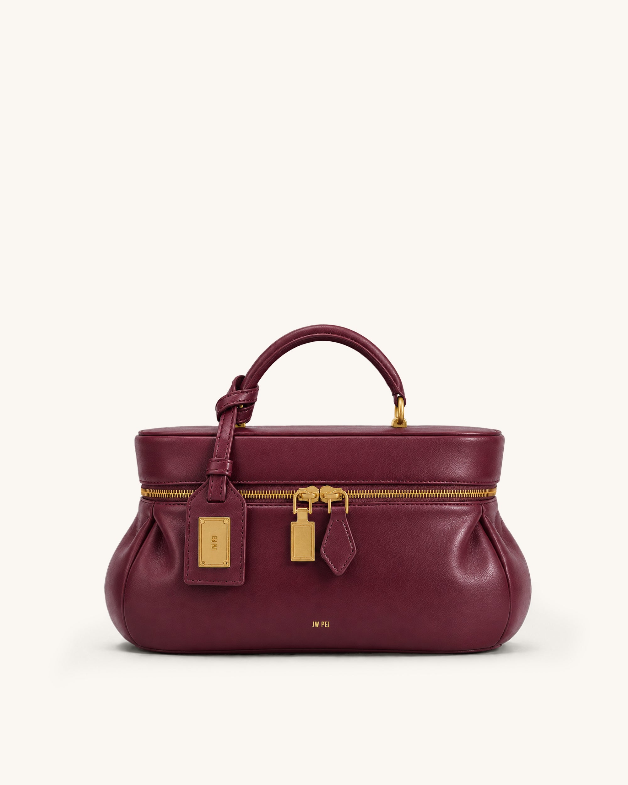 Cleo Gathered Vanity Bag - Burgundy