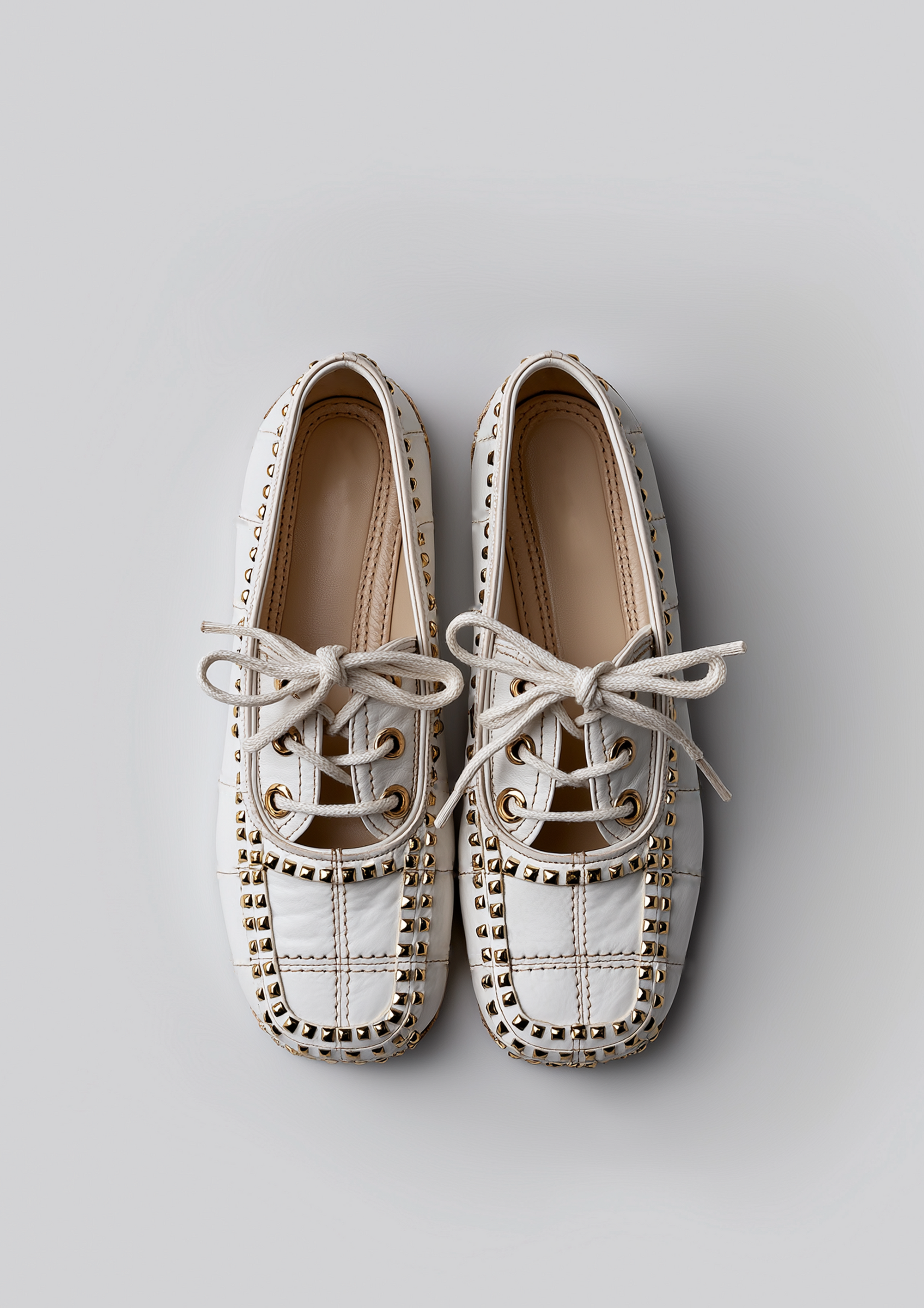Sophie Studded Loafers – White
