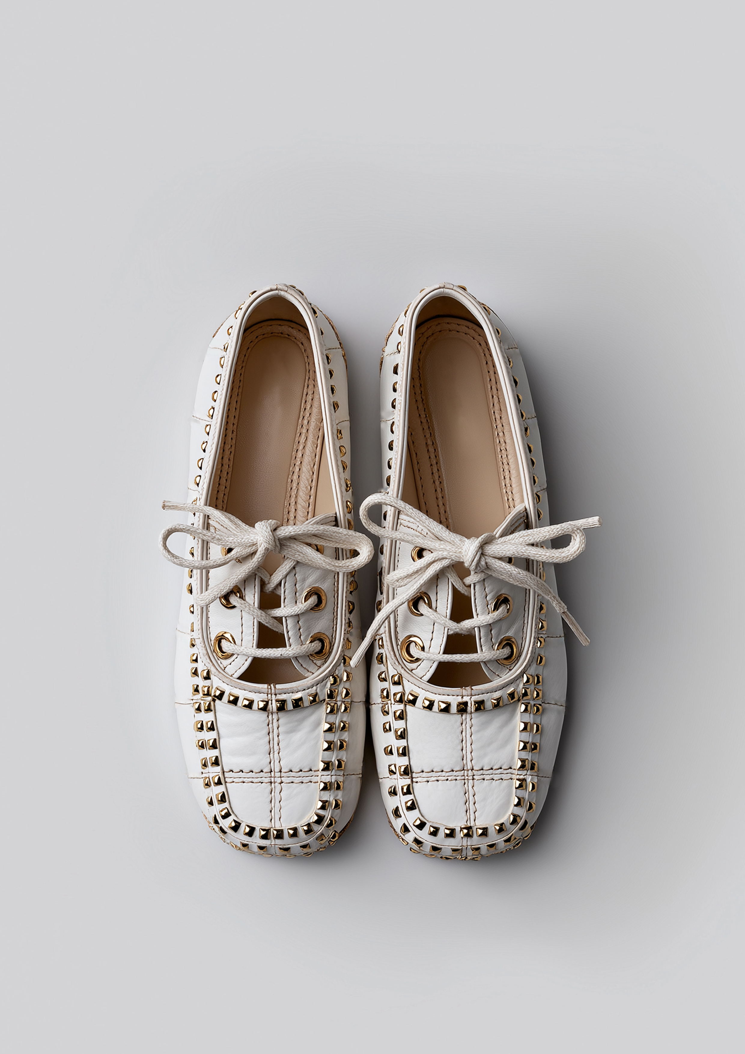 Sophie Studded Loafers – White