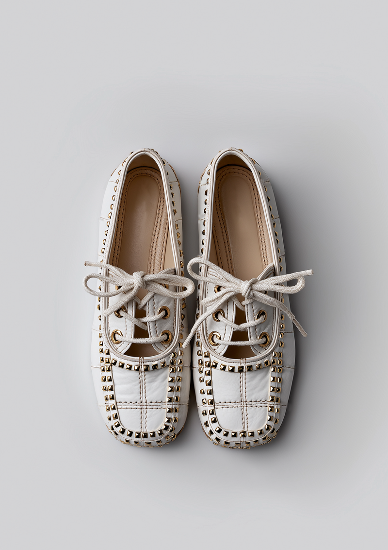 Sophie Studded Loafers – White