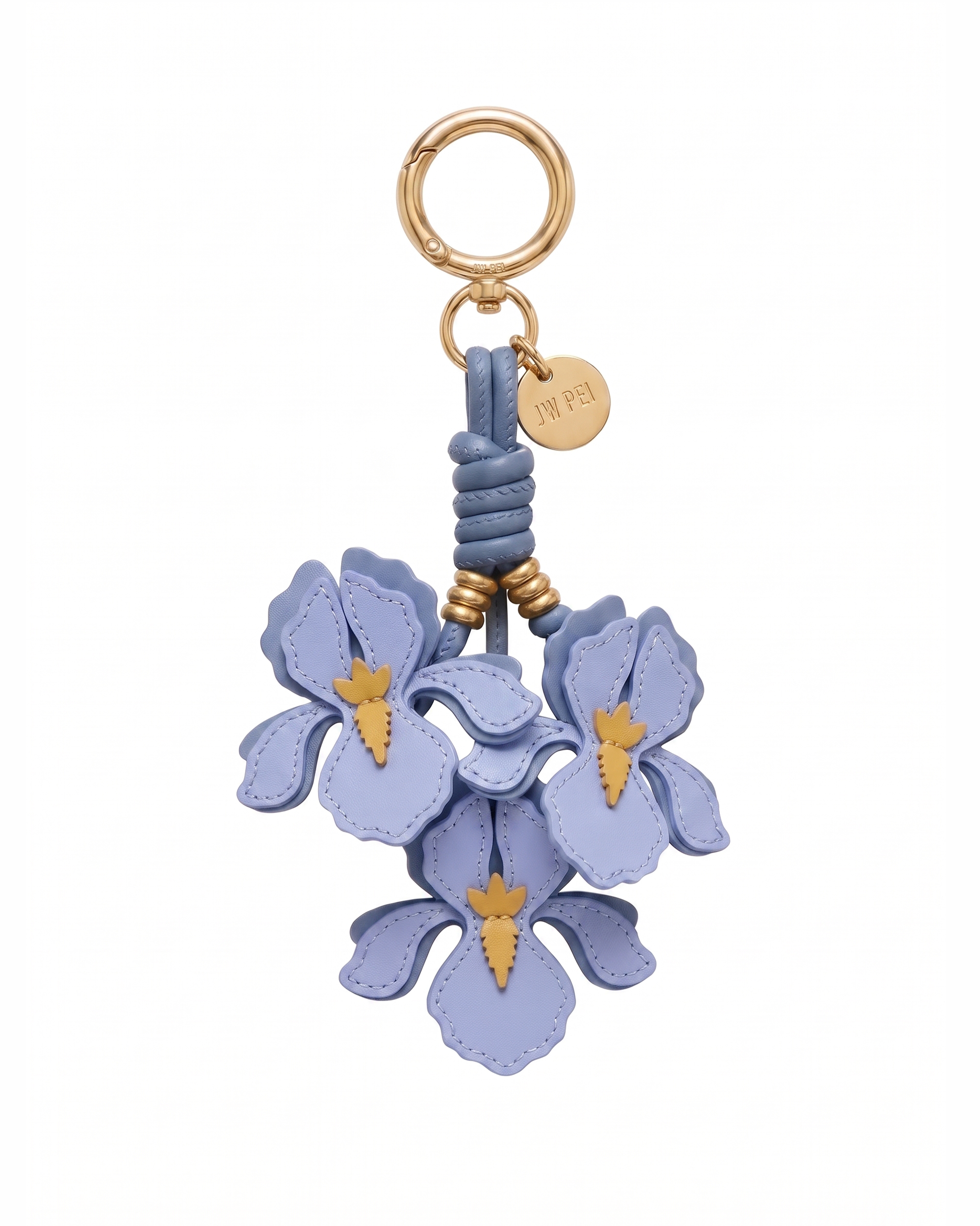 Iris Floral Bag Charm - Periwinkle Blue