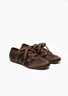 Ruby Ribboned Flats – Brown