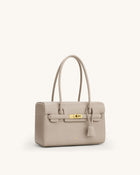 Yara Structured Flap Shoulder Bag - Taupe
