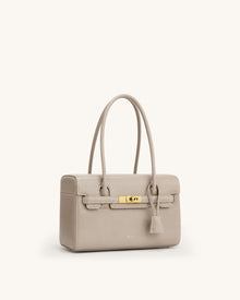 Yara Structured Flap Shoulder Bag - Taupe