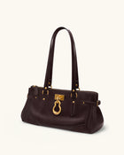 Yvette Elongated Tote Bag - Dark Brown