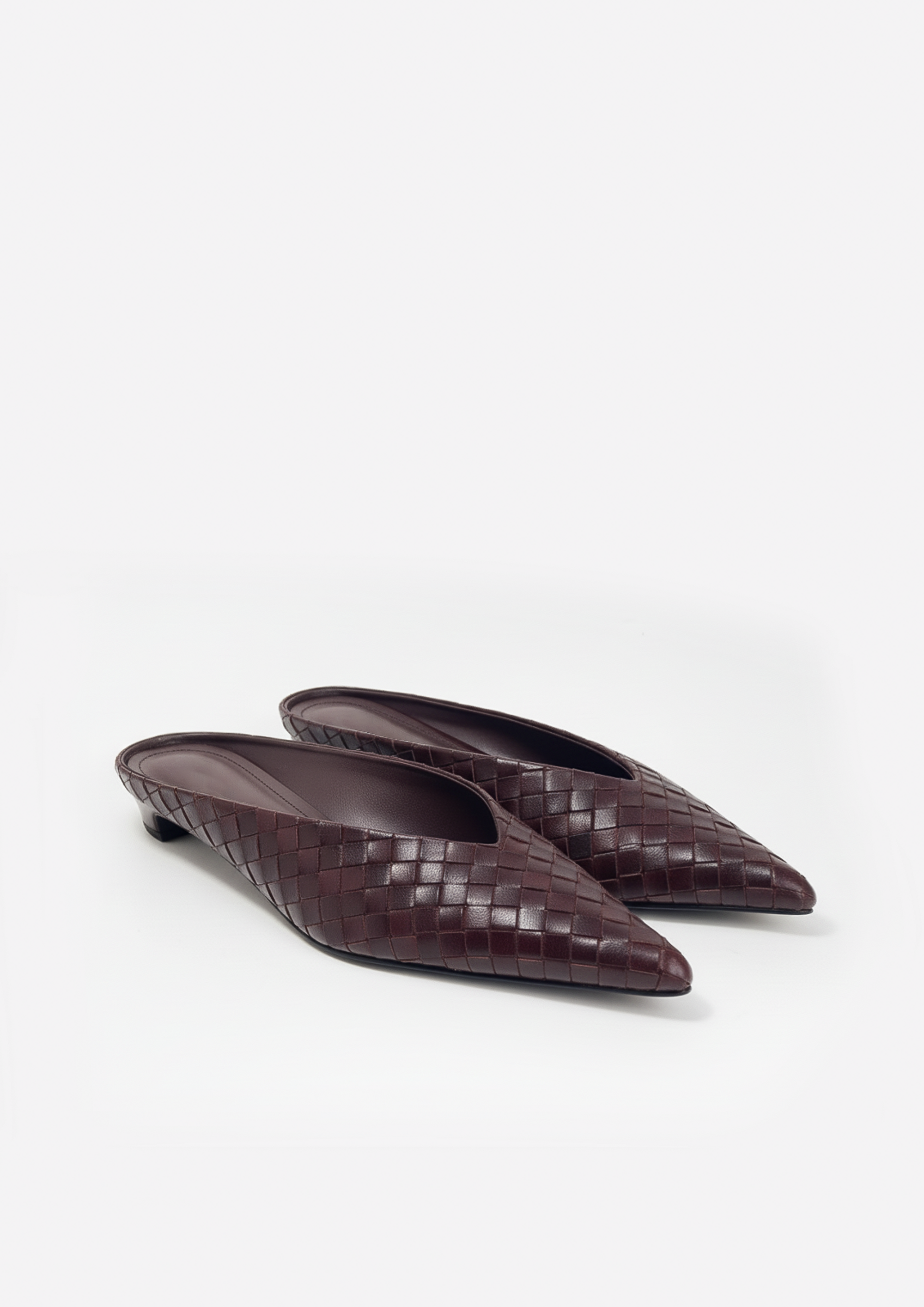Ruby Woven Mules – Burgundy