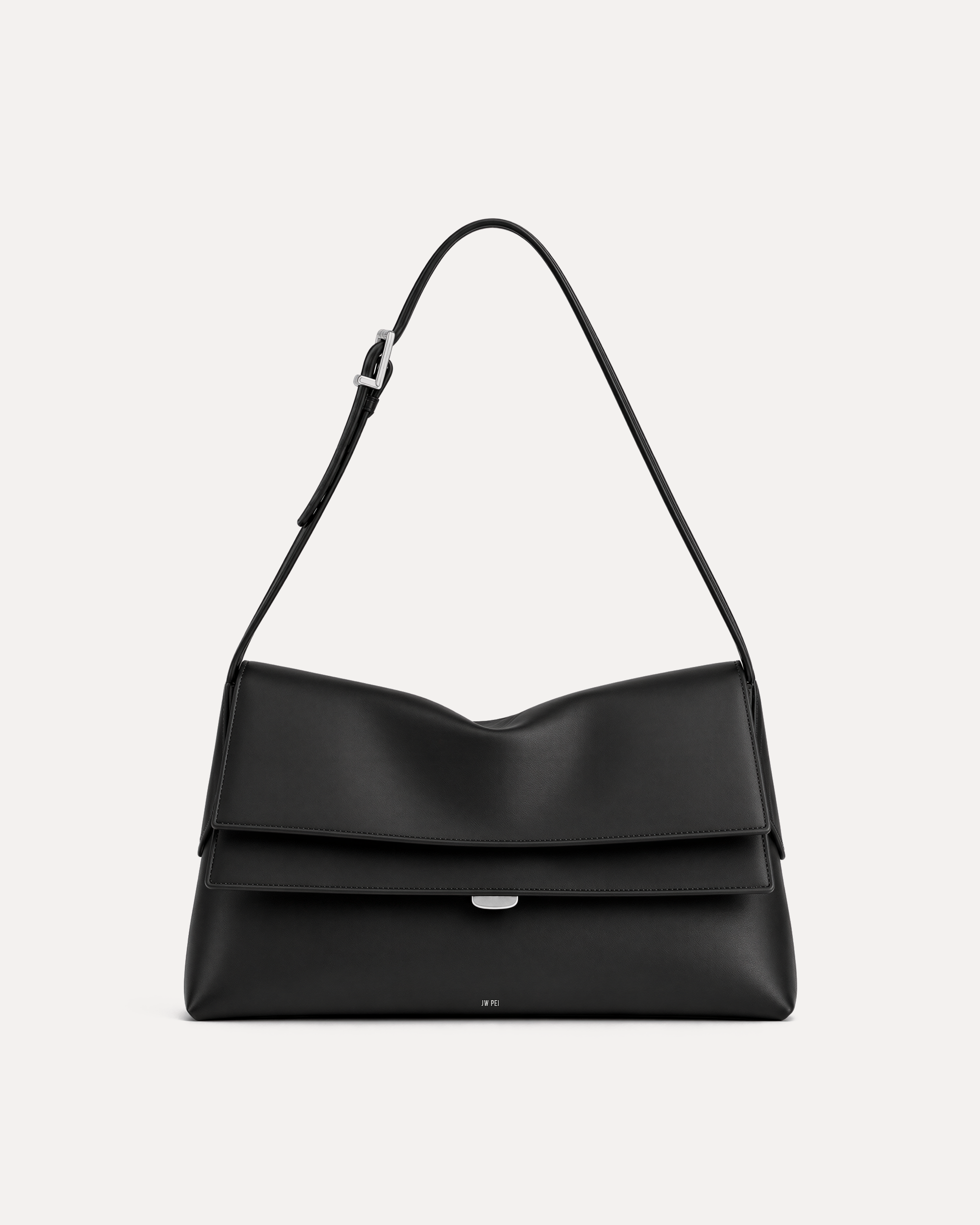 Ava Flap Shoulder Bag - Black