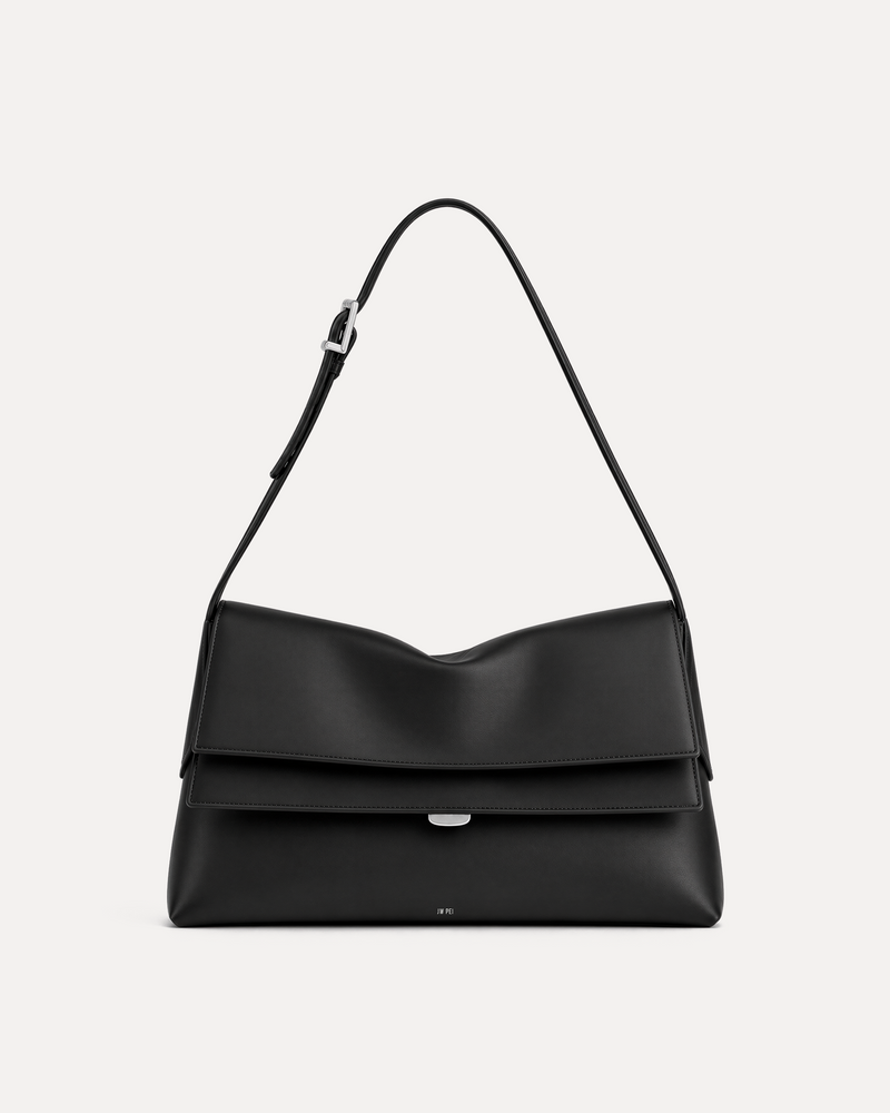 Ava Flap Shoulder Bag - Black