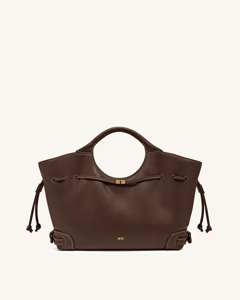 Elara Drawstring Tote Bag - Brown